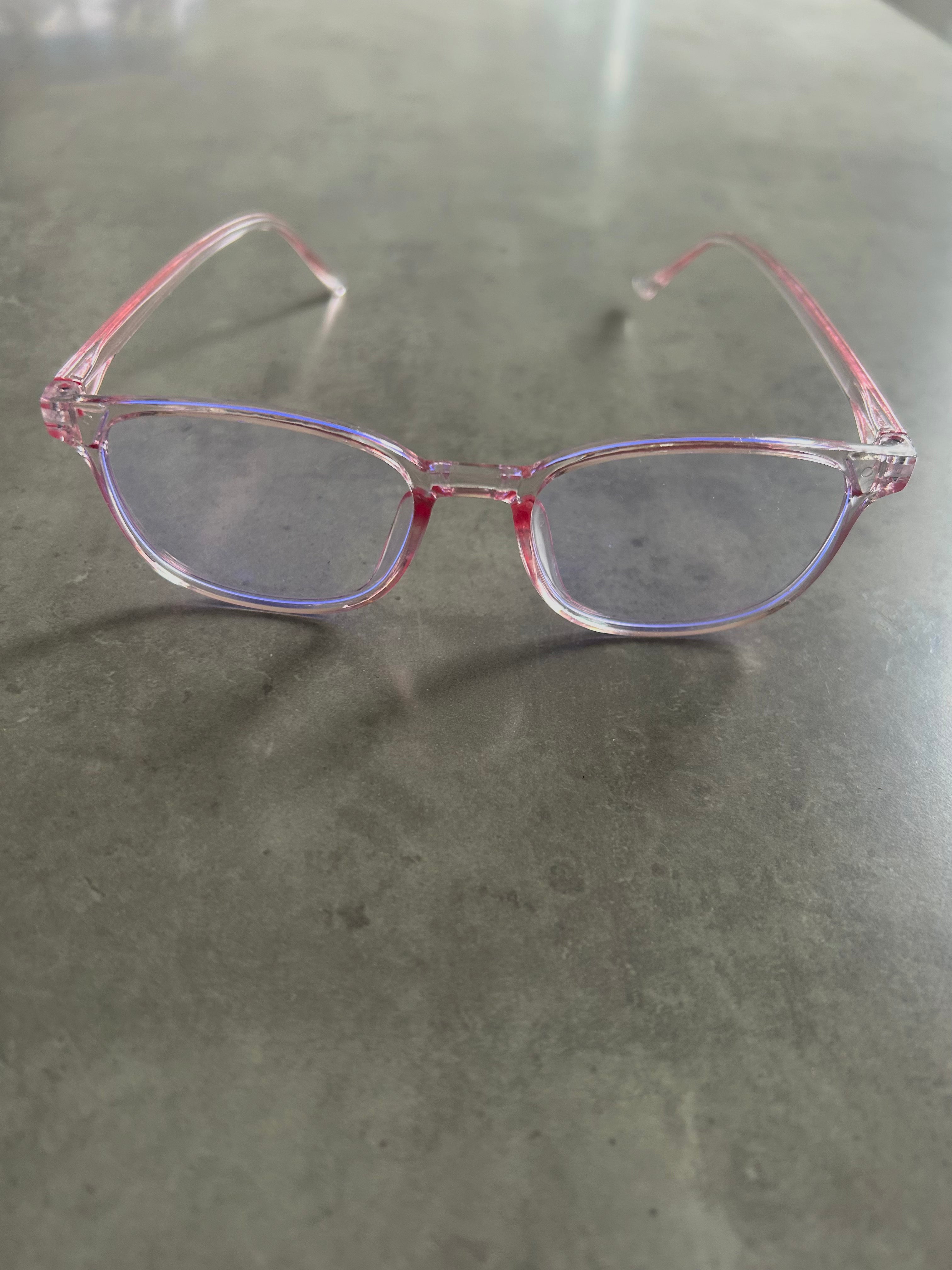 Unisex Anti Blue Light Glasses - Transparent Pink