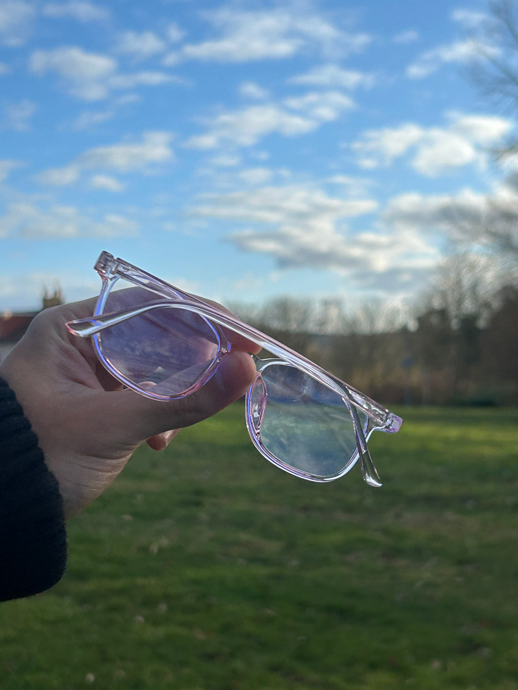 Unisex Anti Blue Light Glasses - Transparent Pink