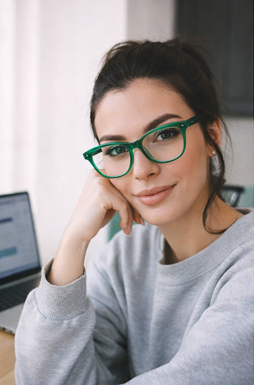 Unisex Anti Blue Light Glasses - Transparent Green