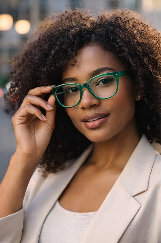 Unisex Anti Blue Light Glasses - Transparent Green