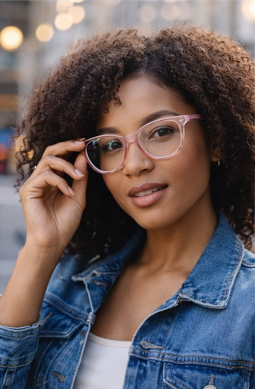 Unisex Anti Blue Light Glasses - Transparent Pink