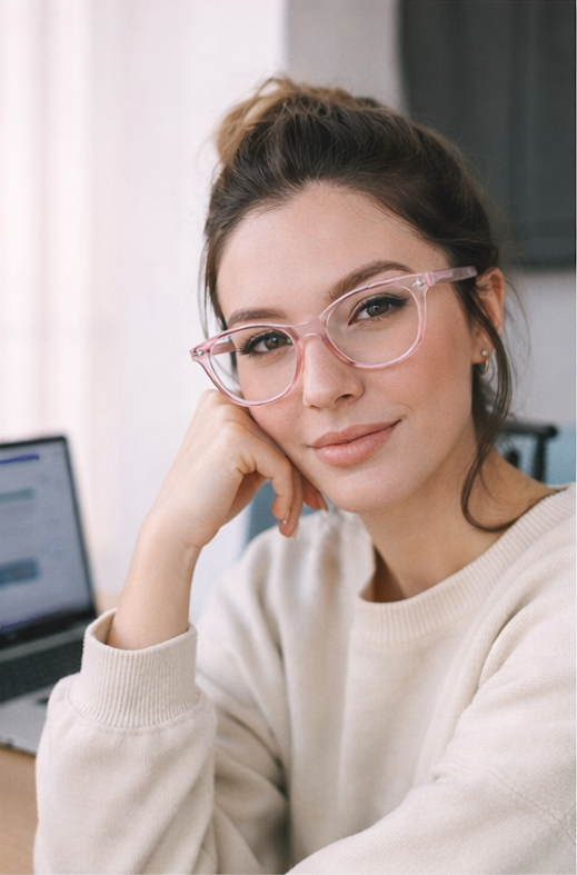 Unisex Anti Blue Light Glasses - Transparent Pink
