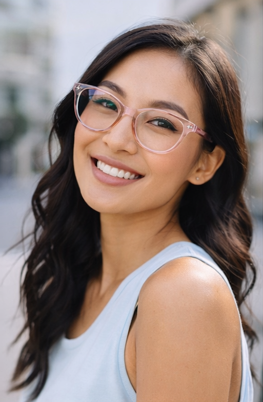 Unisex Anti Blue Light Glasses - Transparent Pink